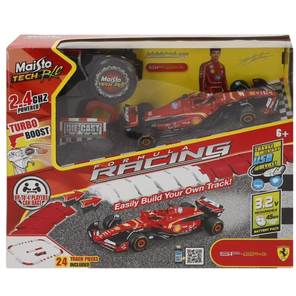 Coche MAISTO Ferrari SF-24 de radio control con circuito