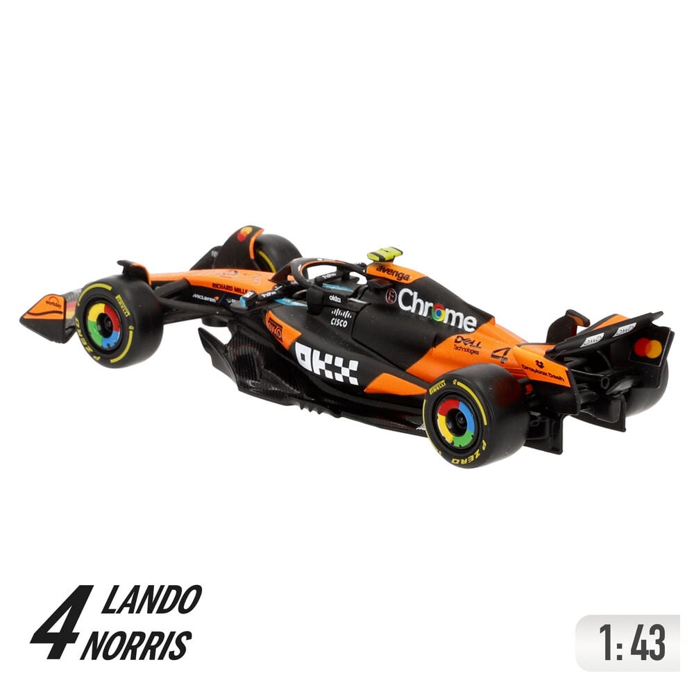 Coche McLaren MCL 39 BURAGO de metal en naranja y negro - 3