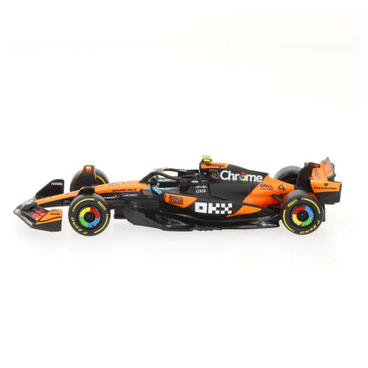 Coche McLaren MCL 39 BURAGO de metal en naranja y negro - 4