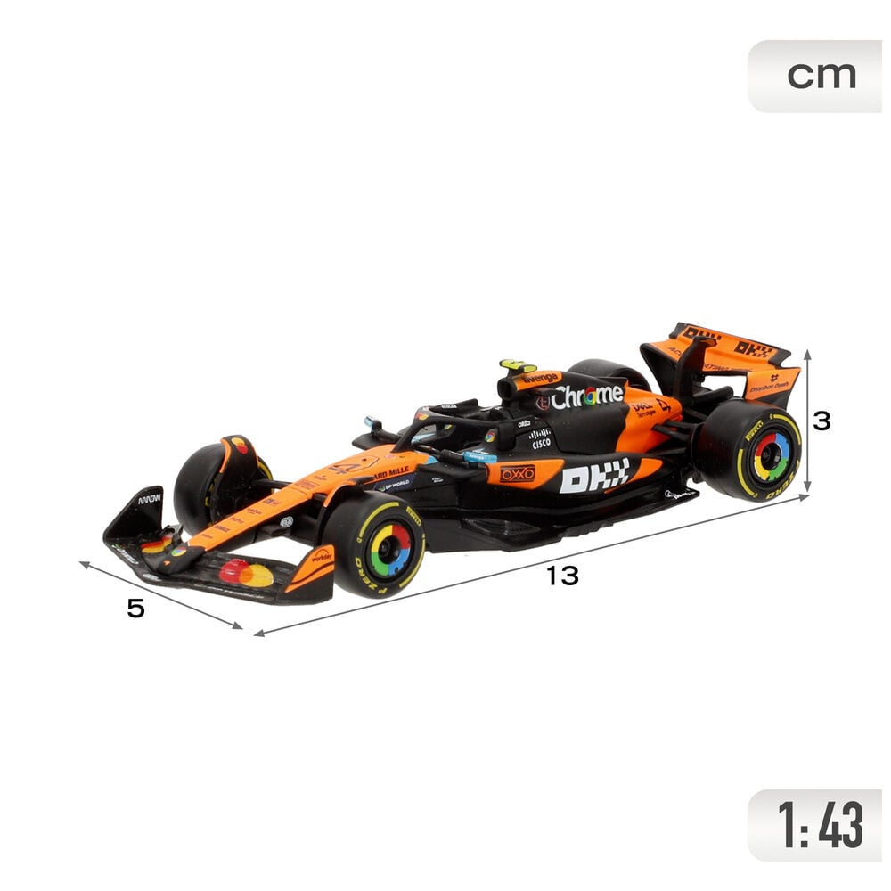 Coche McLaren MCL 39 BURAGO de metal en naranja y negro - 5