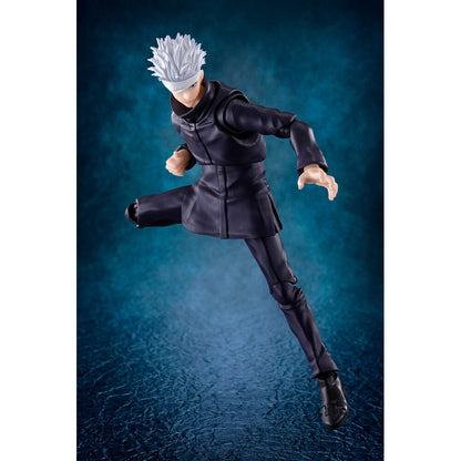 Figura S.H. Figuarts de Satoru Gojo con venda y uniforme oscuro - 3