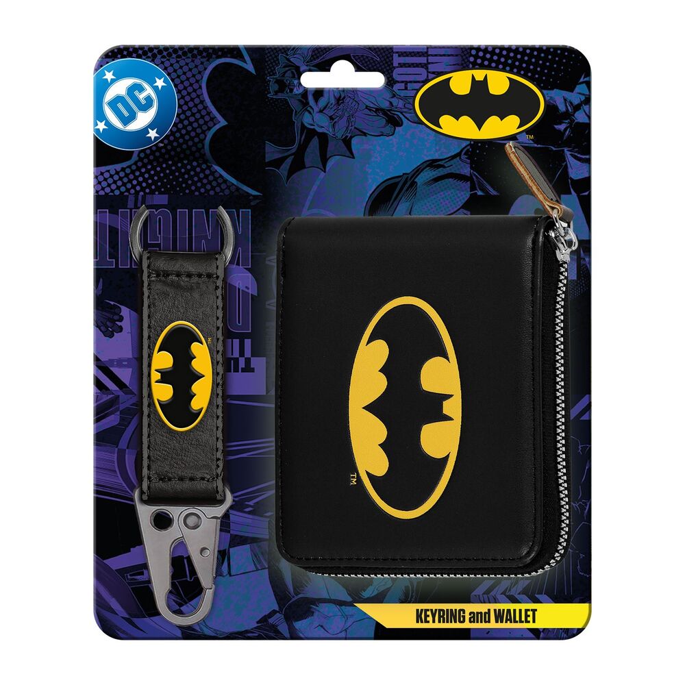 Set de cartera negra y llavero Batman DC Comics