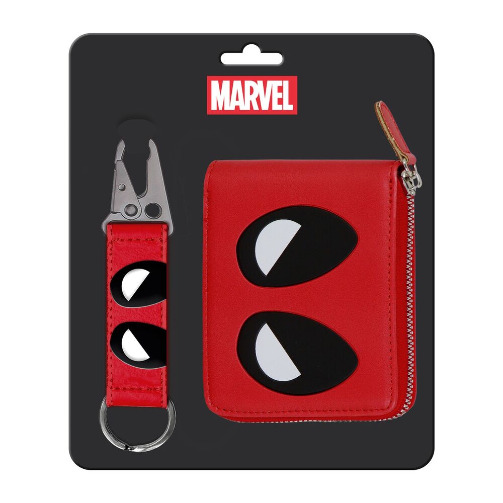 Set de cartera roja y llavero Deadpool Marvel