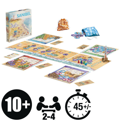 Juego de mesa Sanibel de Hasbro con tablero, fichas y tapetes - 3