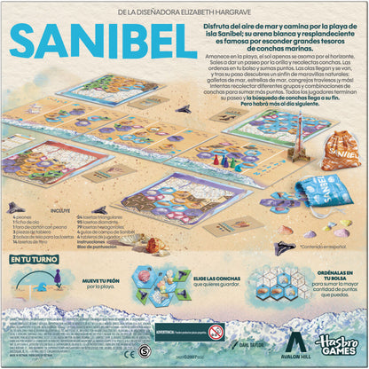 Juego de mesa Sanibel de Hasbro con tablero, fichas y tapetes - 5