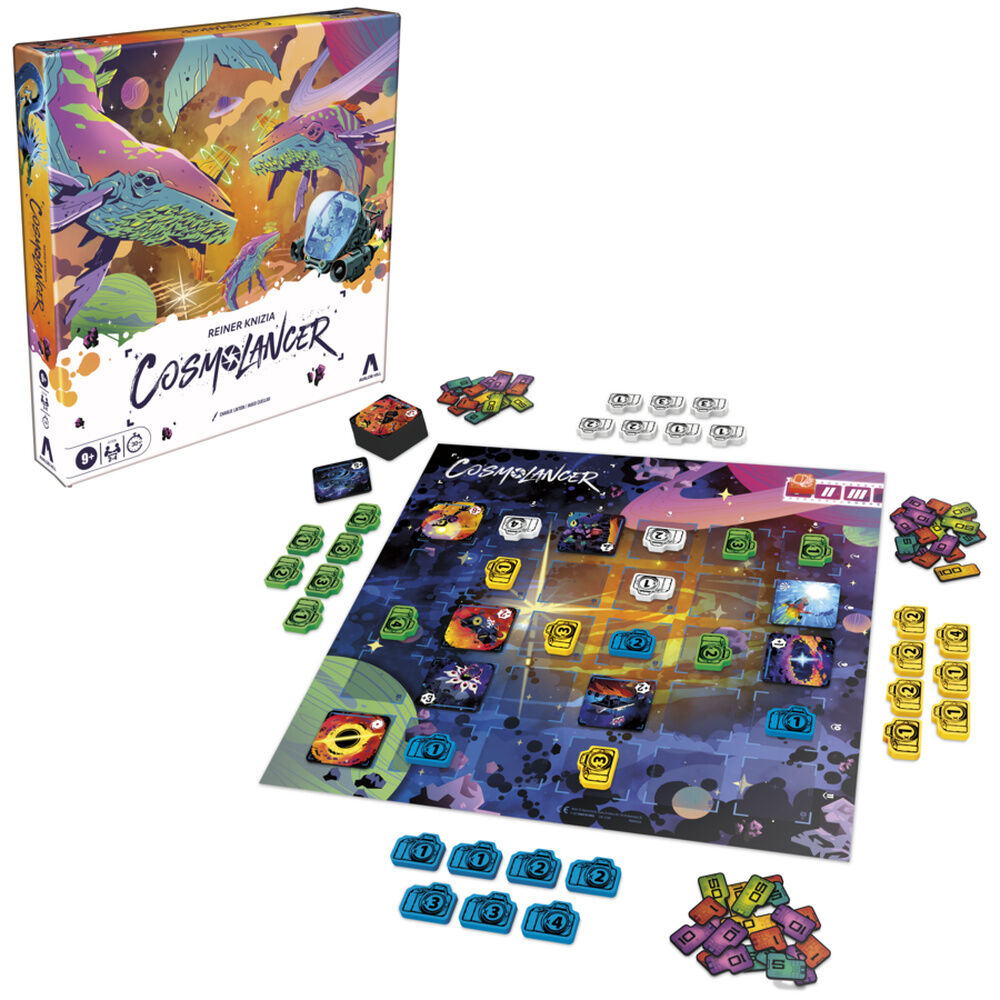 Juego de mesa Cosmolancer de Hasbro con tablero y fichas espaciales