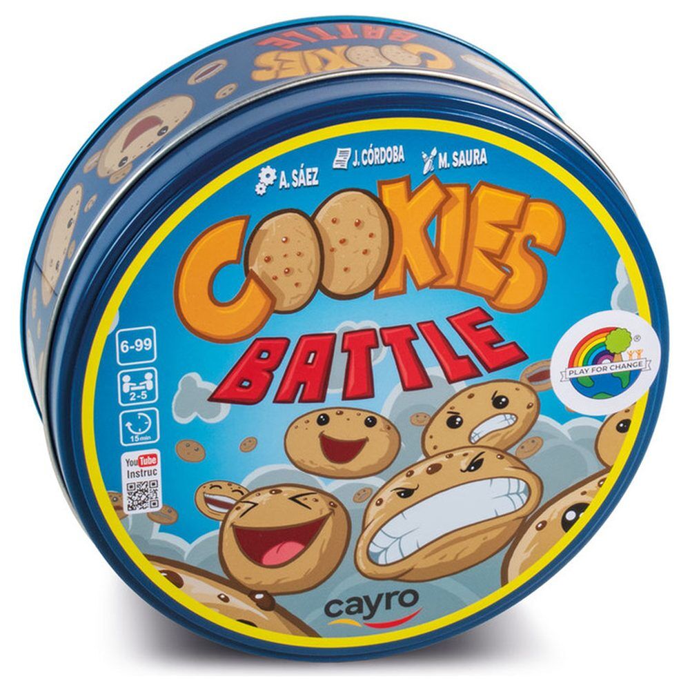 Juego de mesa Cookies Battle de CAYRO en lata redonda ilustrada