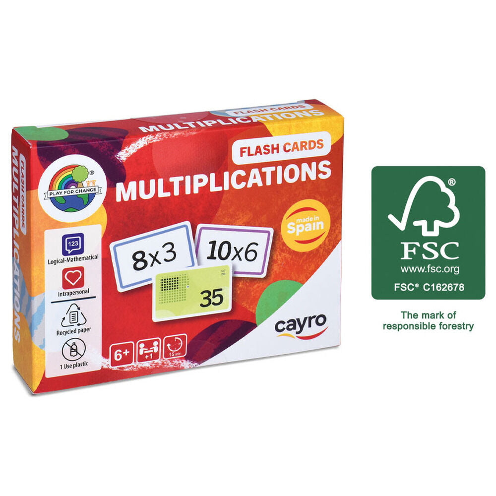 CAYRO Flash Cards Multiplicaciones con cartas de tablas del 1 al 10
