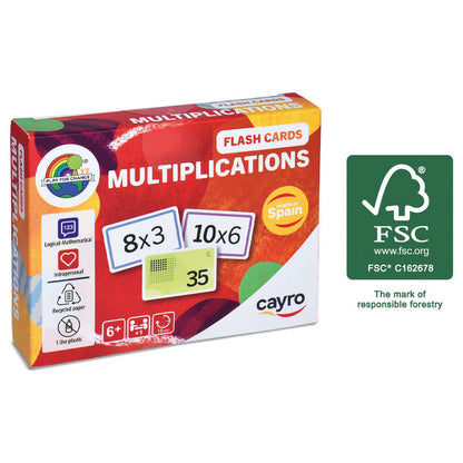 CAYRO Flash Cards Multiplicaciones con cartas de tablas del 1 al 10