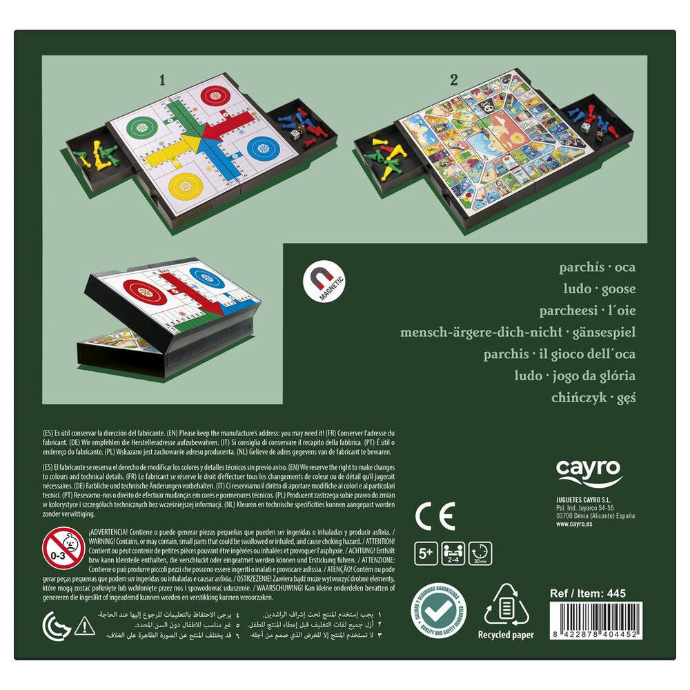 Juego magnético CAYRO de parchís y oca con fichas de colores - 2