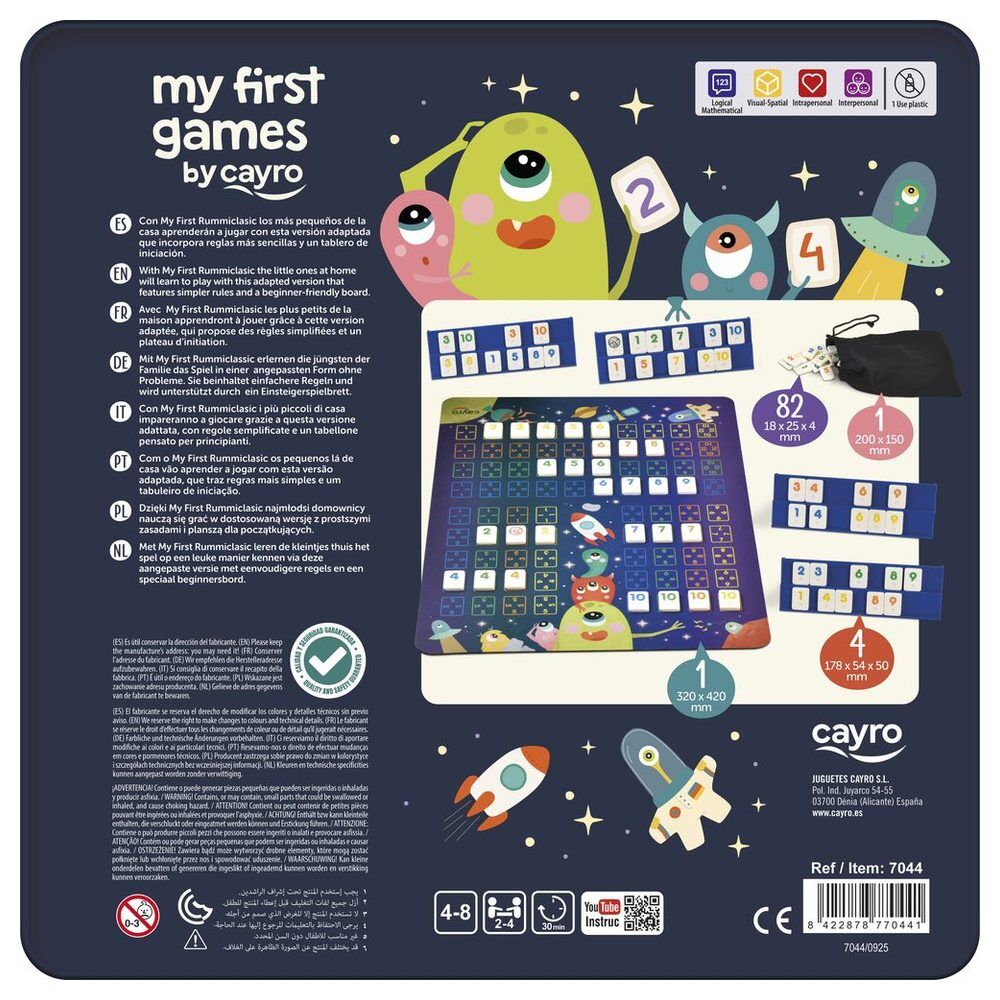 Juego de mesa CAYRO My First Rummiclasic en caja metálica ilustrada - 3
