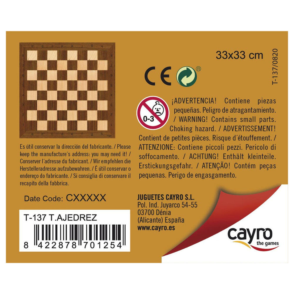 Tablero de ajedrez CAYRO de madera con coordenadas - 3