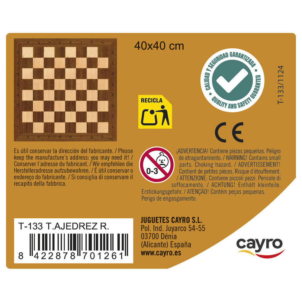 Tablero de ajedrez CAYRO de madera de 40 x 40 cm - 3