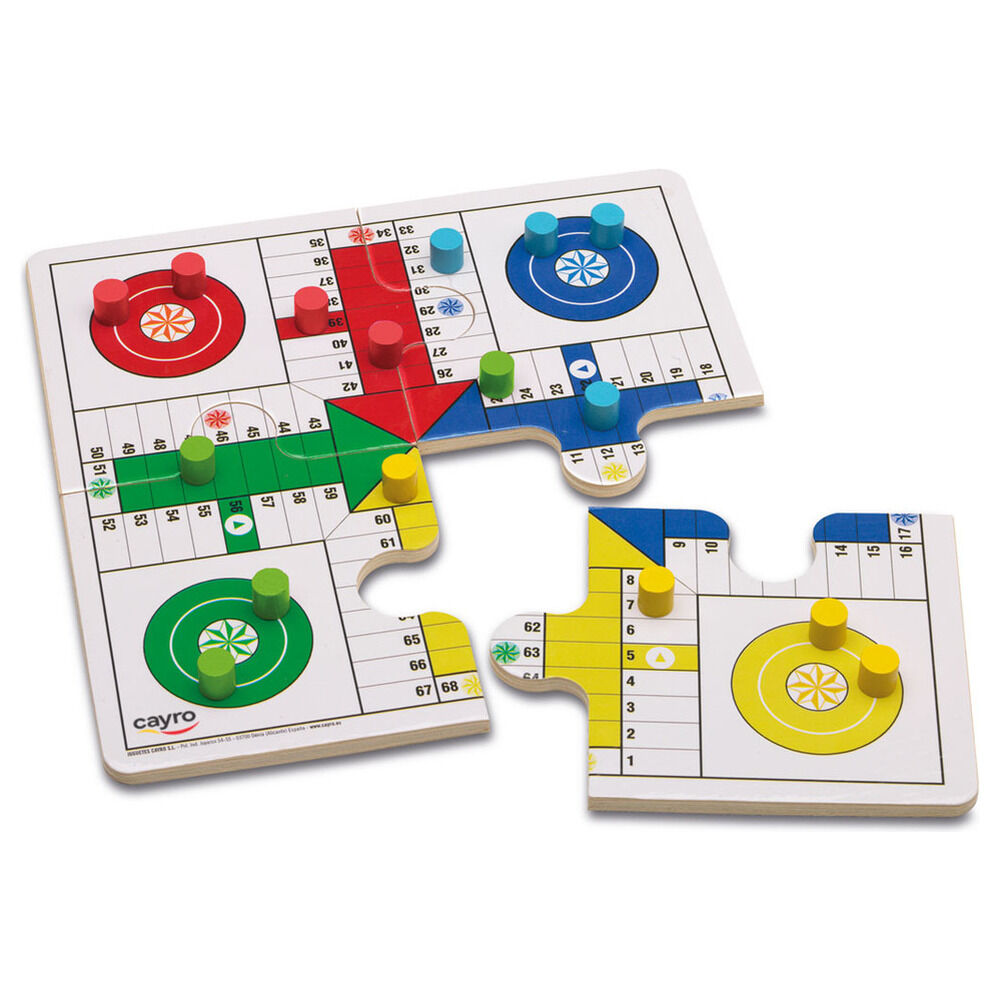 Juego CAYRO de Parchís y Oca de viaje en caja metálica roja - 4