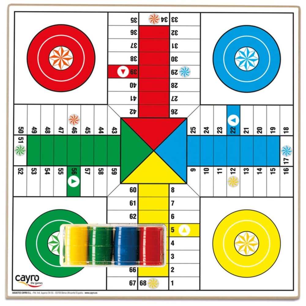 Tablero de madera CAYRO con juegos de Parchís y Oca - 2