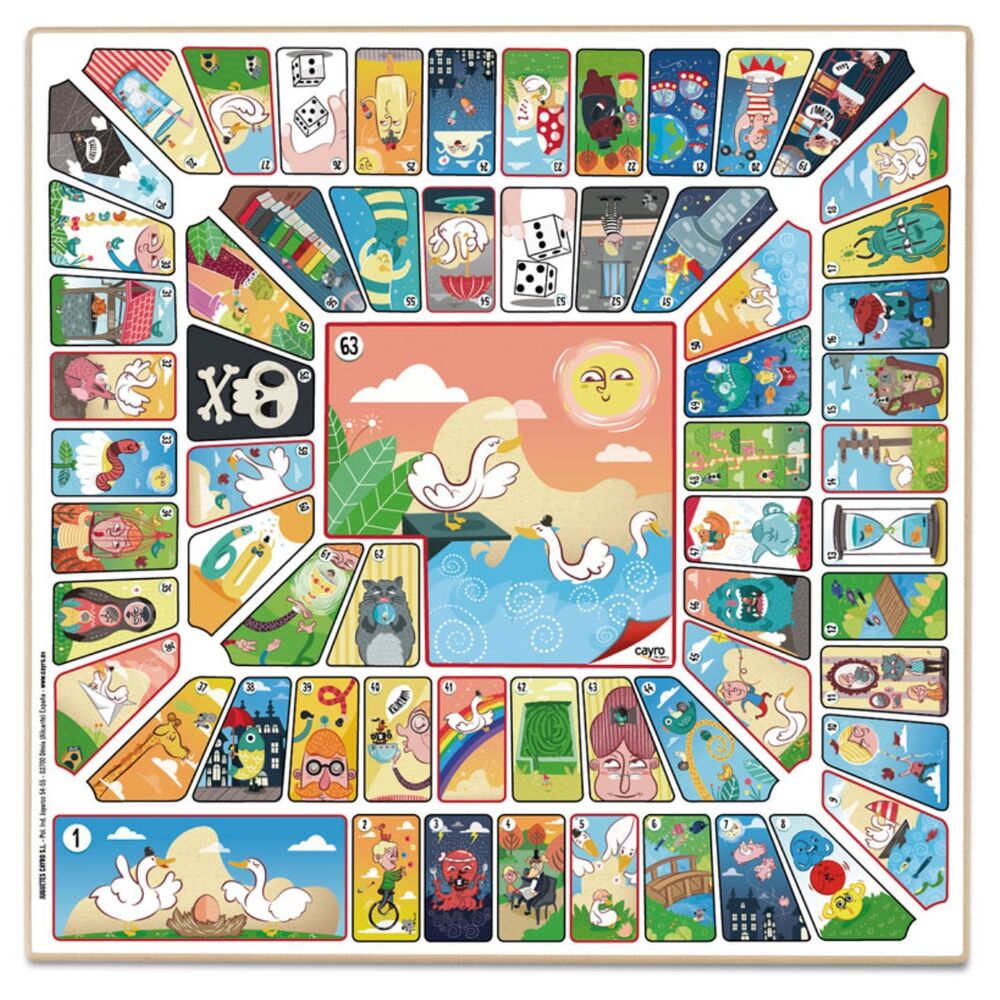 Tablero de madera Cayro de Parchís y Oca para 6 jugadores - 2