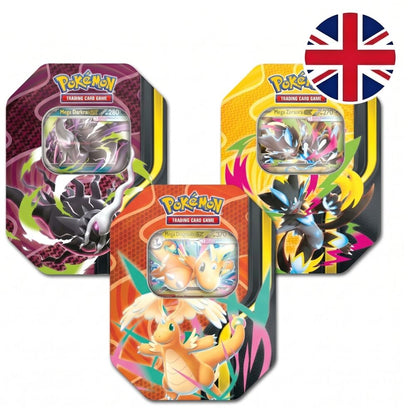 Lata Pokémon TCG Mega Evolución con cartas promocionales