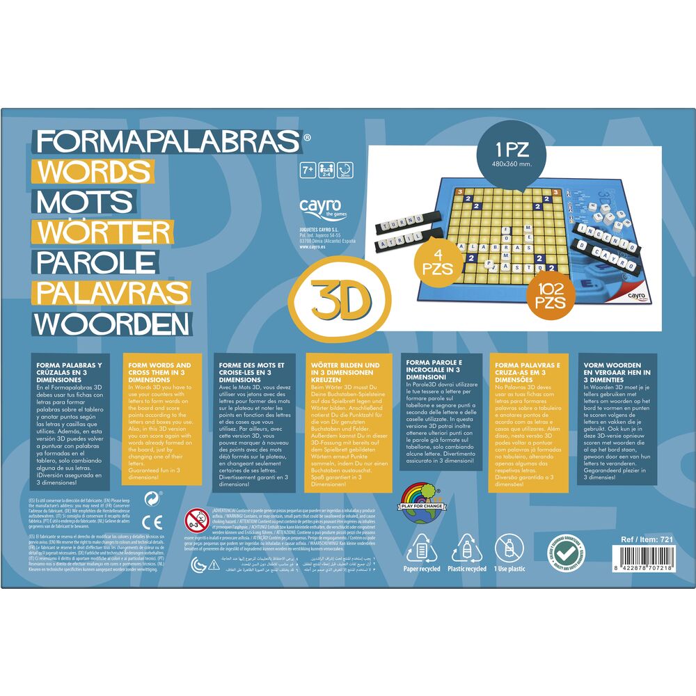 Caja del juego de mesa Formapalabras 3D de Cayro - 2