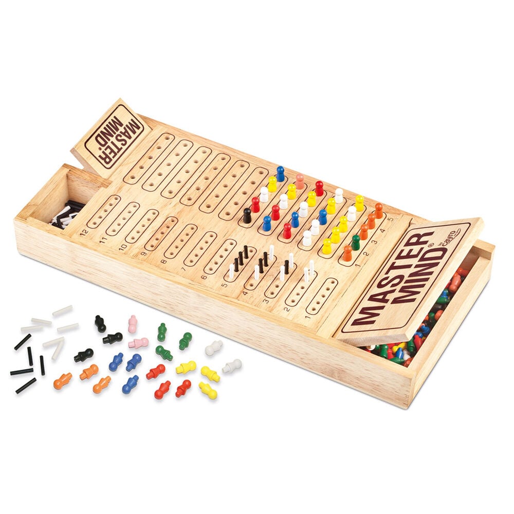 Master Mind de madera CAYRO con fichas de colores