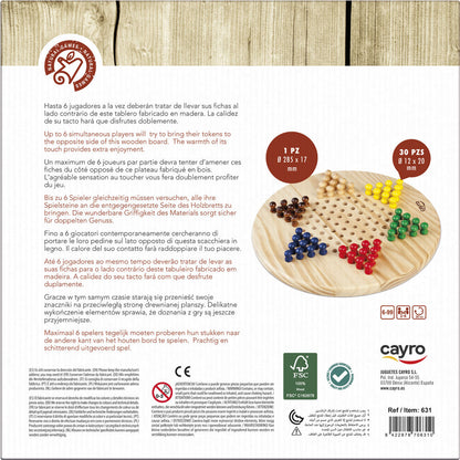 Damas chinas CAYRO de madera con tablero y fichas de colores - 3