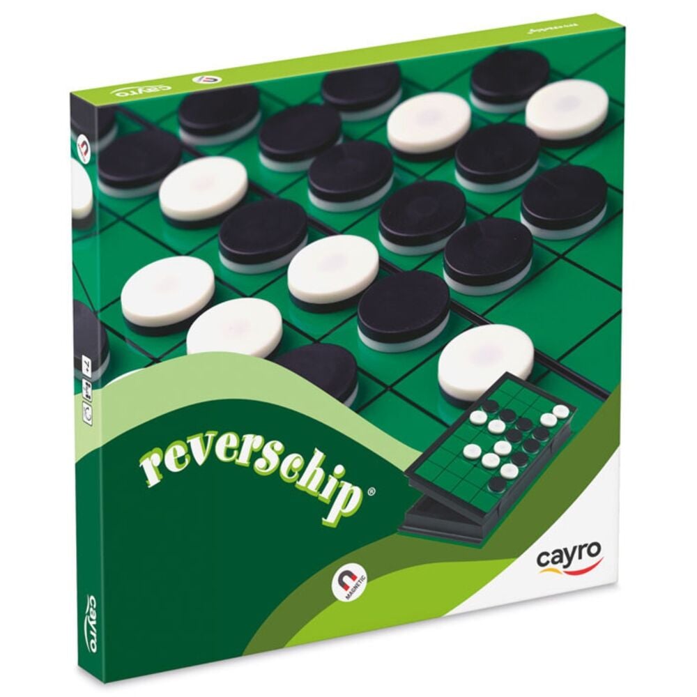 Caja del juego Reverschip Magnético de CAYRO con fichas blancas y negras