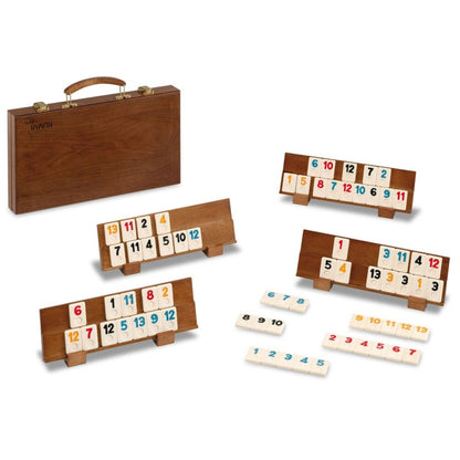 Juego Rummi Classic CAYRO en maletín de madera con fichas y atriles - 2