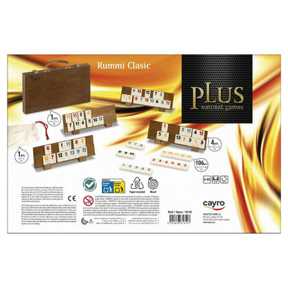 Juego Rummi Classic CAYRO en maletín de madera con fichas y atriles - 3