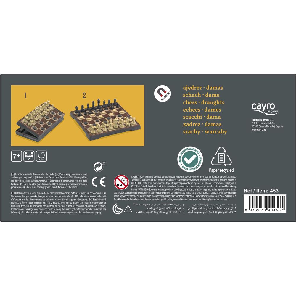 Caja del juego de ajedrez y damas magnético CAYRO - 2