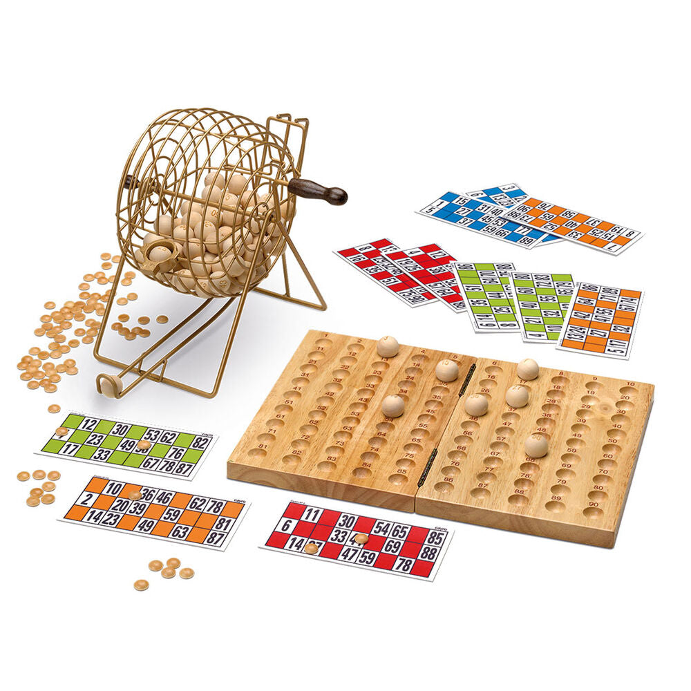 Bingo Deluxe CAYRO con tablero de madera y bombo metálico - 3