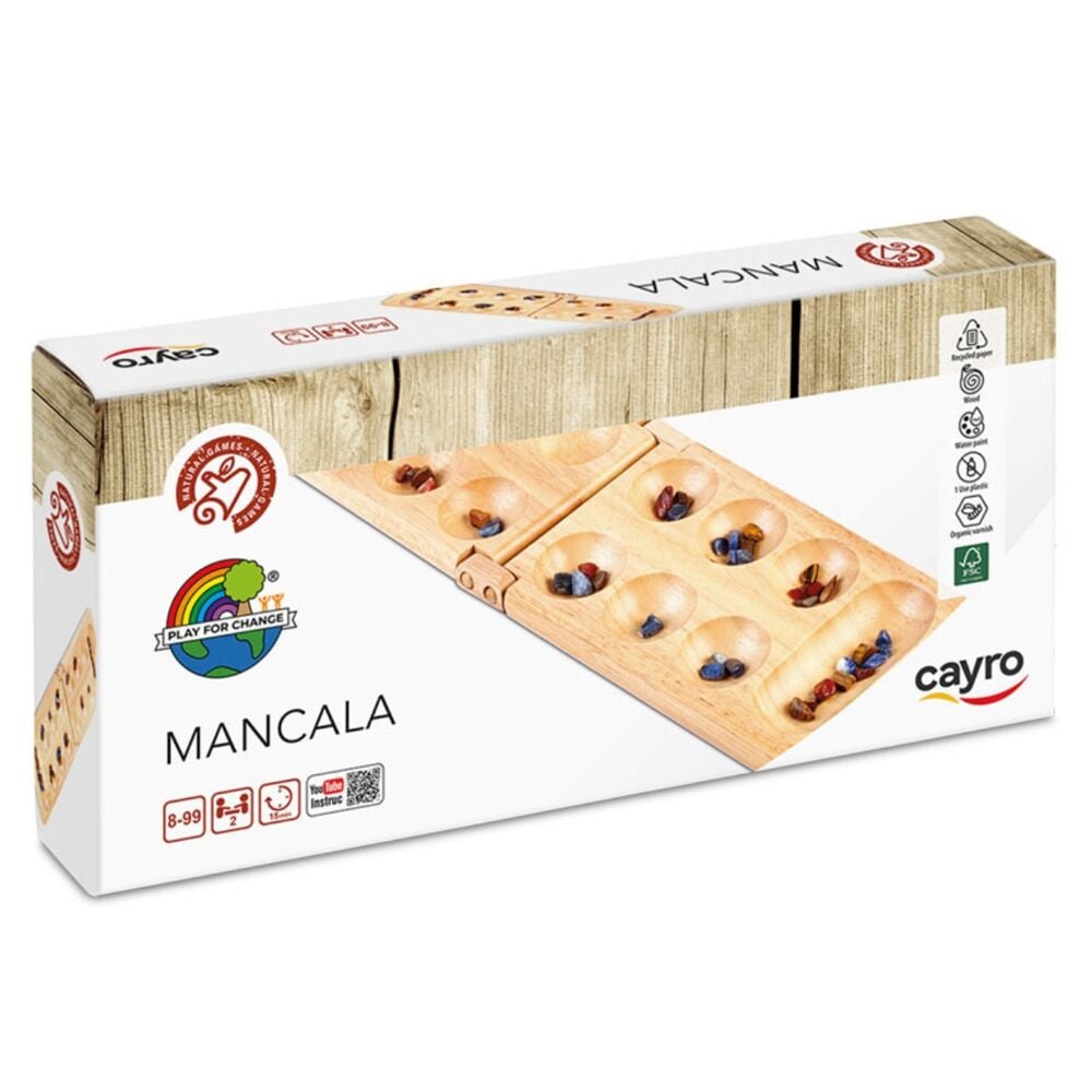 Juego Mancala de madera CAYRO con piedras naturales