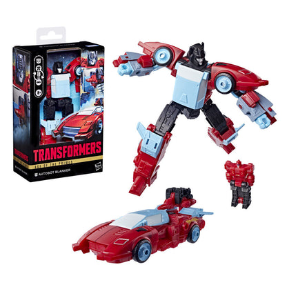 Figura Autobot Blanker de Transformers en colores rojo, negro y azul claro