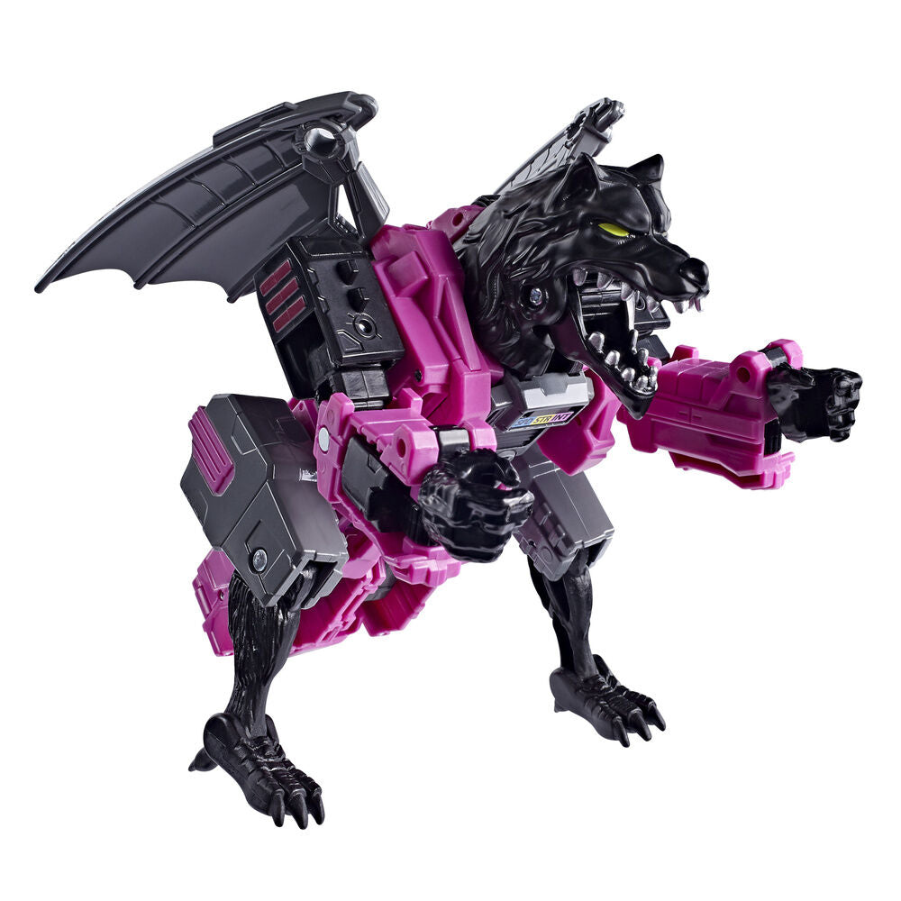 Figura Transformers Fangry morada y negra en modo robot y criatura - 3