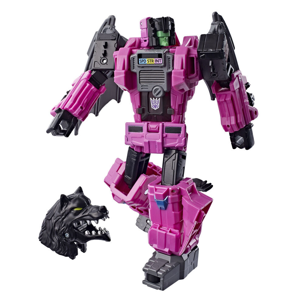 Figura Transformers Fangry morada y negra en modo robot y criatura - 4