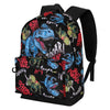 Mochila negra Dino PRO DG con estampado de dinosaurios