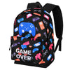 Mochila Game Over PRO DG negra con estampado de mandos y consolas