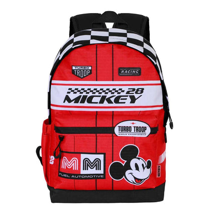 Mochila Mickey Disney racing roja con estampado de cuadros - 3