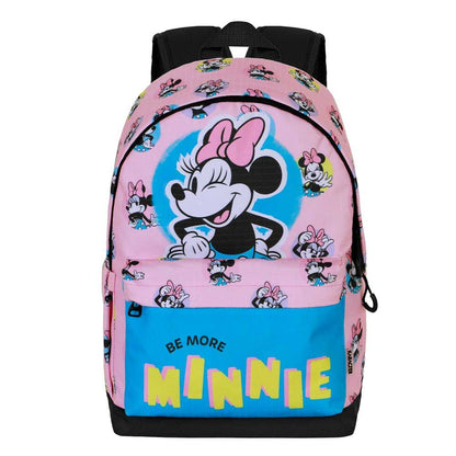 Mochila rosa de Minnie Disney con bolsillo delantero azul - 3