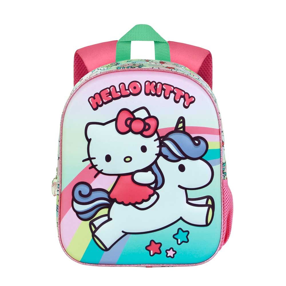 Mochila 3D de Hello Kitty y unicornio en rosa y turquesa - 2