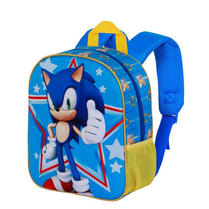 Mochila 3D azul de Sonic the Hedgehog con estrellas