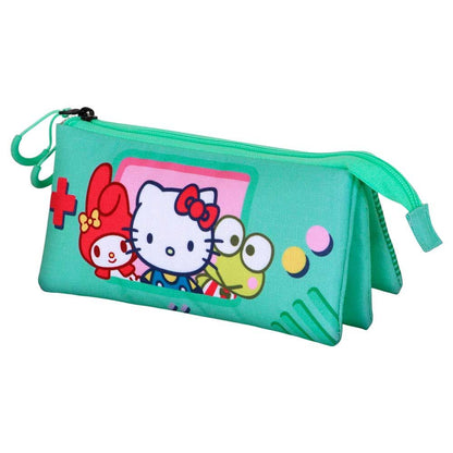 Portatodo triple turquesa de Hello Kitty and Friends