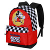 Mochila Racing roja de Mickey Disney con estampado de cuadros