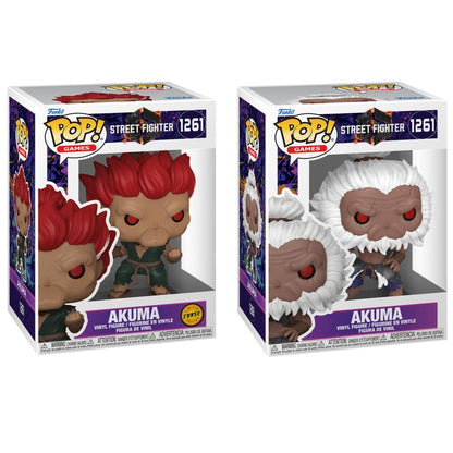 Figuras Funko POP! de Akuma de Street Fighter en versiones estándar y Chase