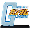 Figura Ichibansho de Gundam con logotipo sobre base negra