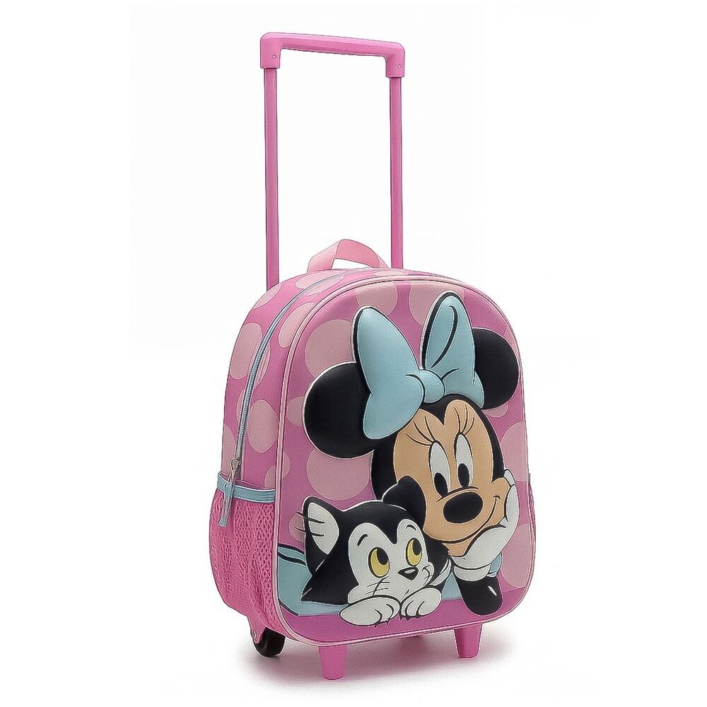 Trolley escolar rosa 3D de Minnie Disney con ruedas