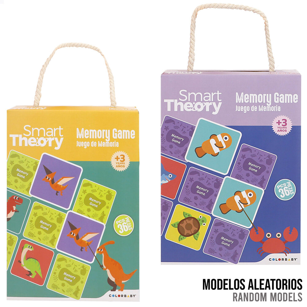 Juego Memory de animales y dinosaurios Spin Master con 36 piezas