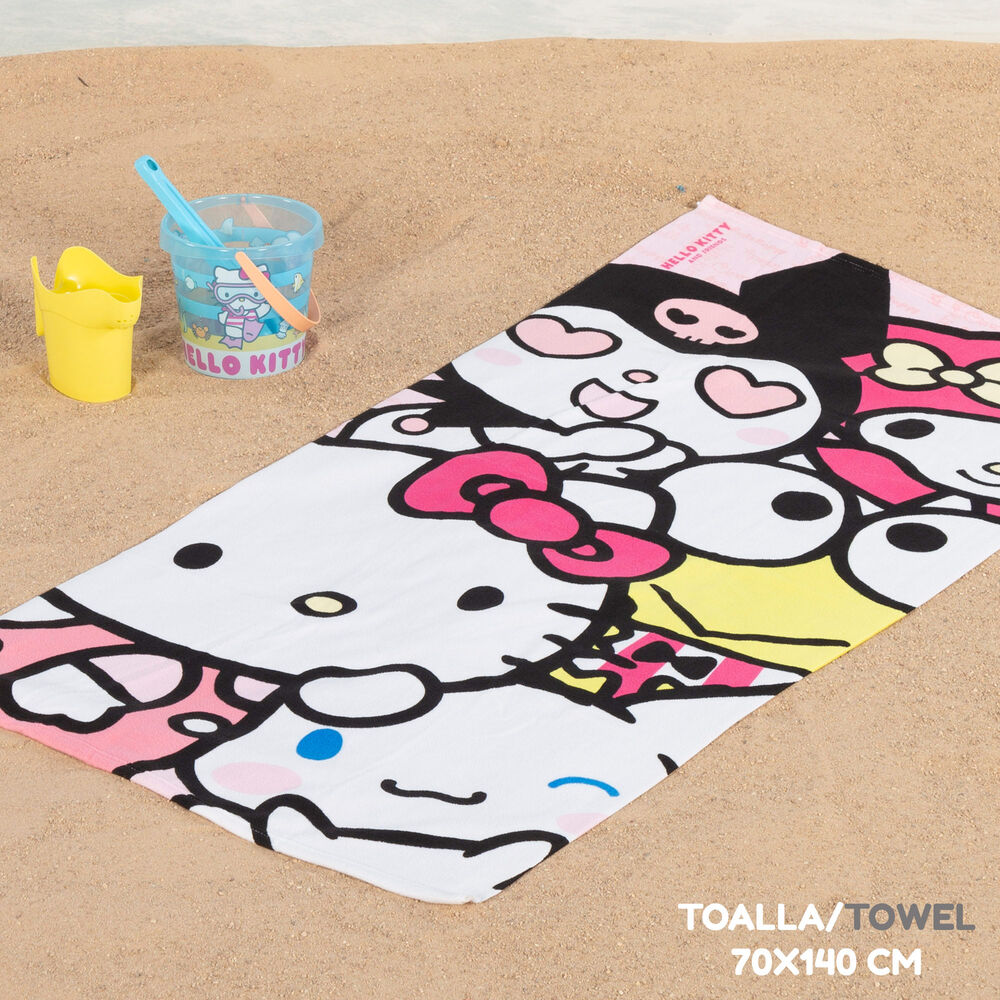 Set de playa Hello Kitty con cubo, toalla, accesorios y bolsa - 7