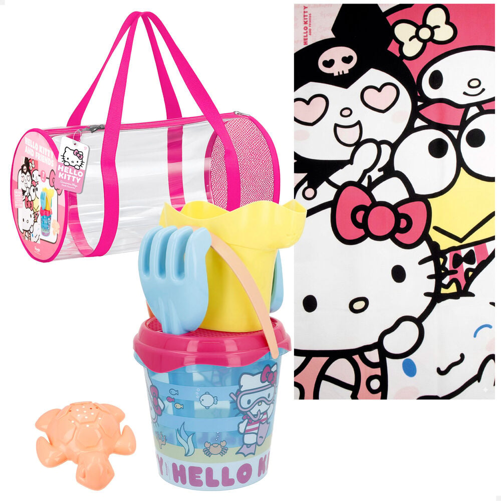 Set de playa Hello Kitty con cubo, toalla, accesorios y bolsa