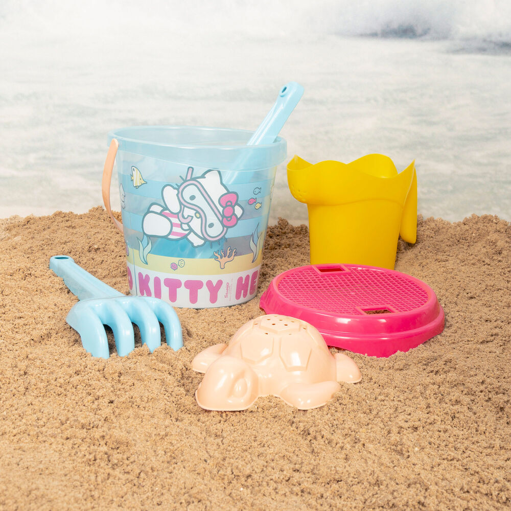 Set de playa Hello Kitty con cubo, toalla, accesorios y bolsa - 8