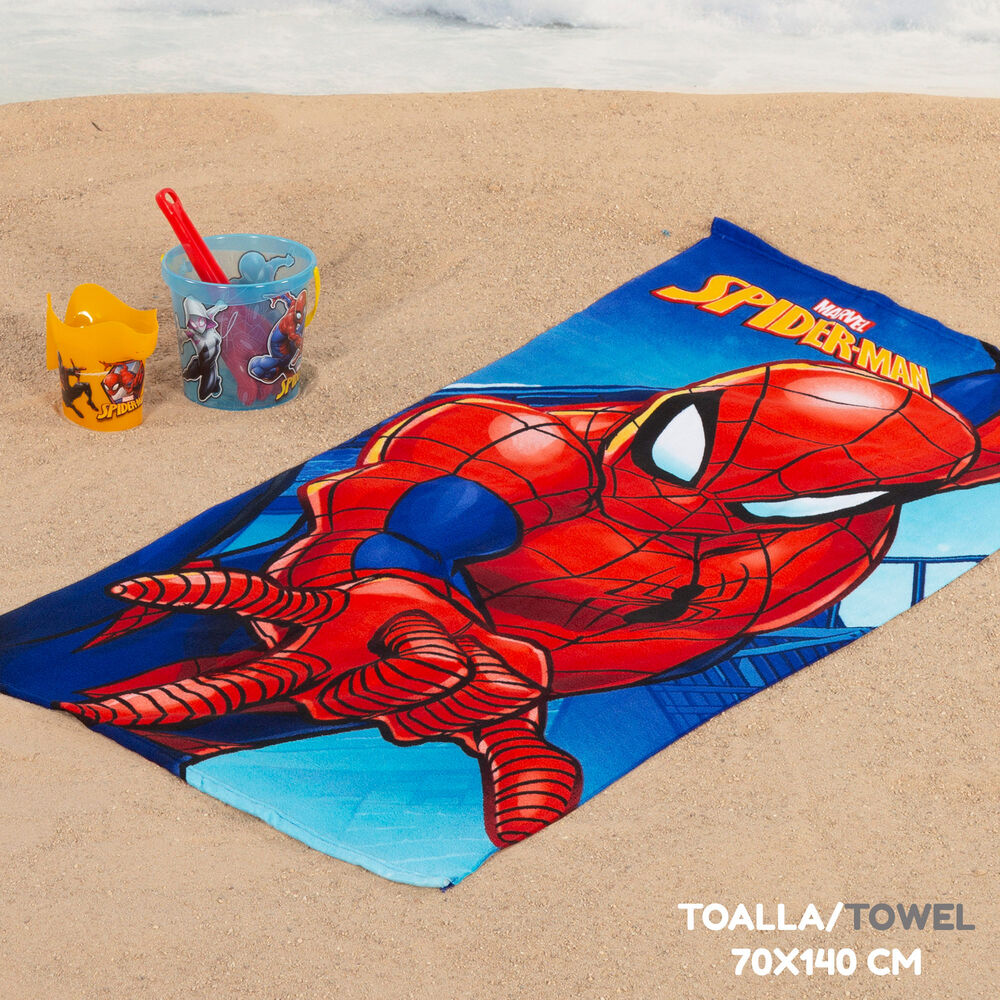 Set de playa Spider-Man Marvel con cubo, accesorios, toalla y bolsa - 6