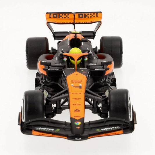Coche McLaren MCL38 MAISTO de radio control naranja y negro con mando - 4